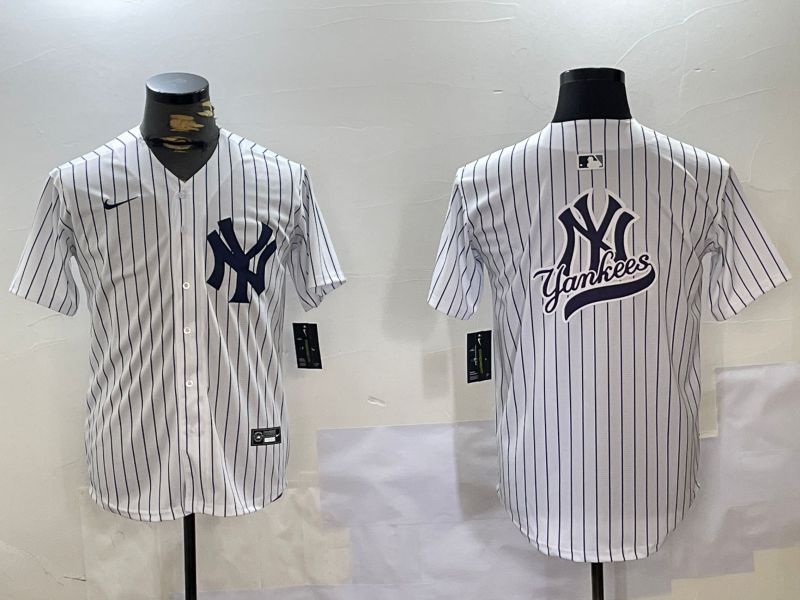 Men New York Yankees Blank White stripe Game 2024 Nike MLB Jersey style 102729->new york yankees->MLB Jersey